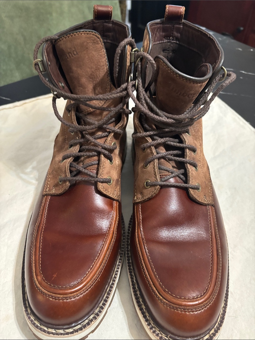 Timberland Two-Tone Brown Leather & Suede Men's Britton Hill Chuka boots